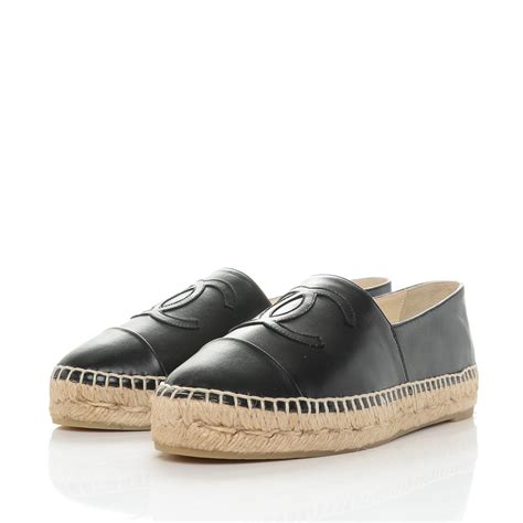 chanel espadrille black canvas|where to buy chanel espadrilles.